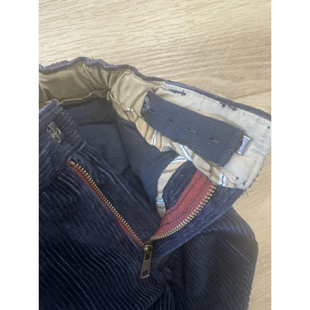 Vtg  Y2K‎ Gap Kids Pants Boys 8 Slim Navy Blue Corduroy Adjustable Waist